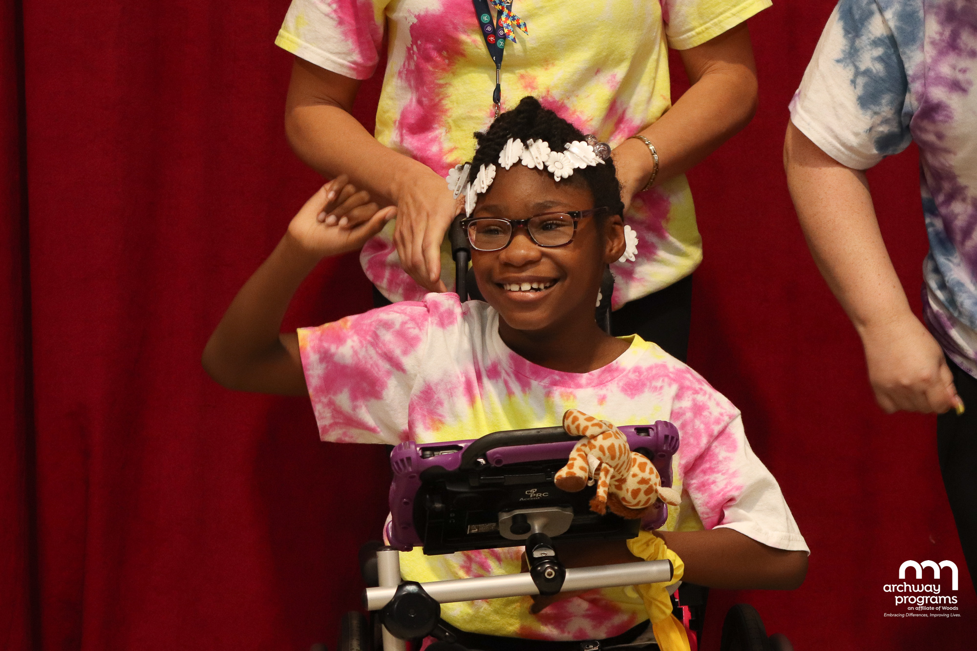 Smiling student at assembly