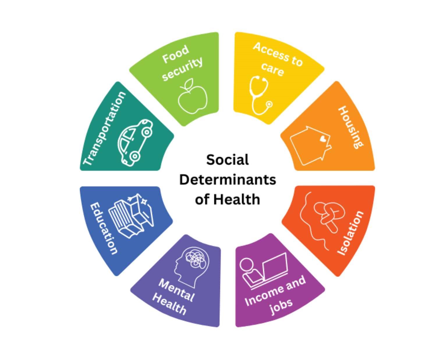 colorful diagram os the social determinants of health