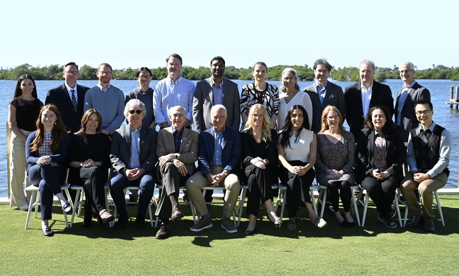 Members of the Eagles Autsim Foundation posing for a group photo outside.